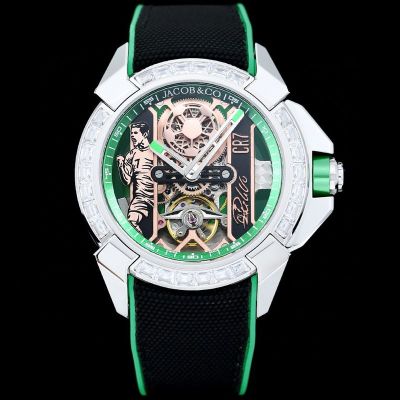 Jcob & Co Factory XCR7 Sliver Steel Case with White diamonds Diameter 44mm Watch